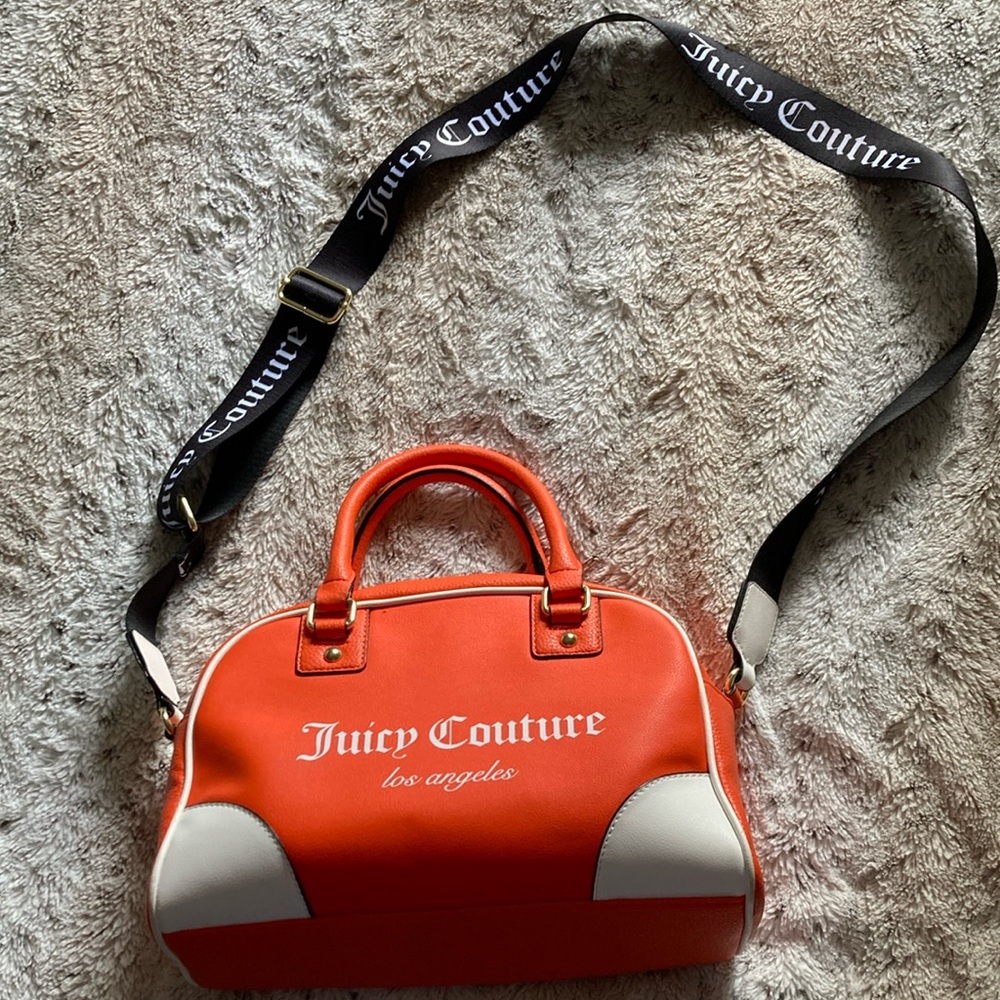 Juicy Couture Sporty Bowler Orange  Crossbody Bag with Adjustable Strap